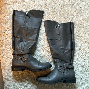 G By Guess Gray Wide Calf Boots
